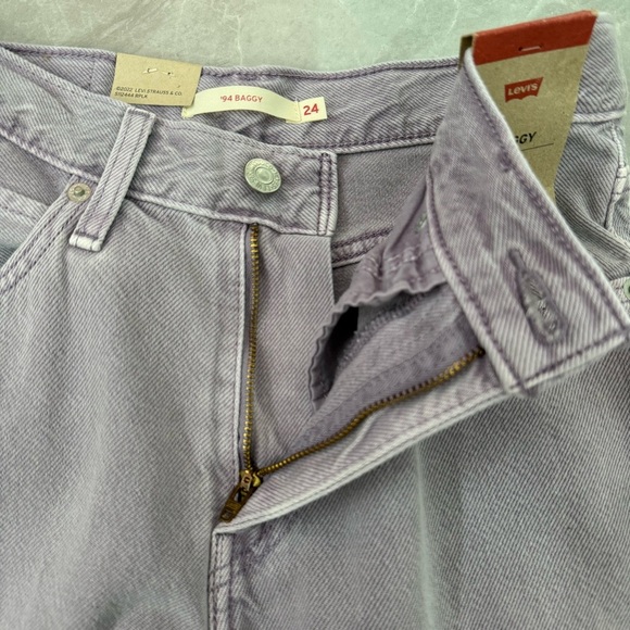 Women's Levi's Purple '94 Baggy Mid-Rise Straight Leg Jeans 100% Cotton 24 x 31 - Picture 7 of 16